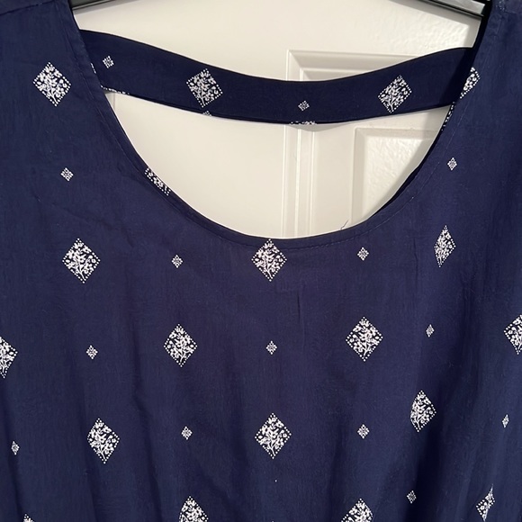 Pink Rose NWT Navy Print Dress with Pockets. Sz S. - Picture 2 of 4